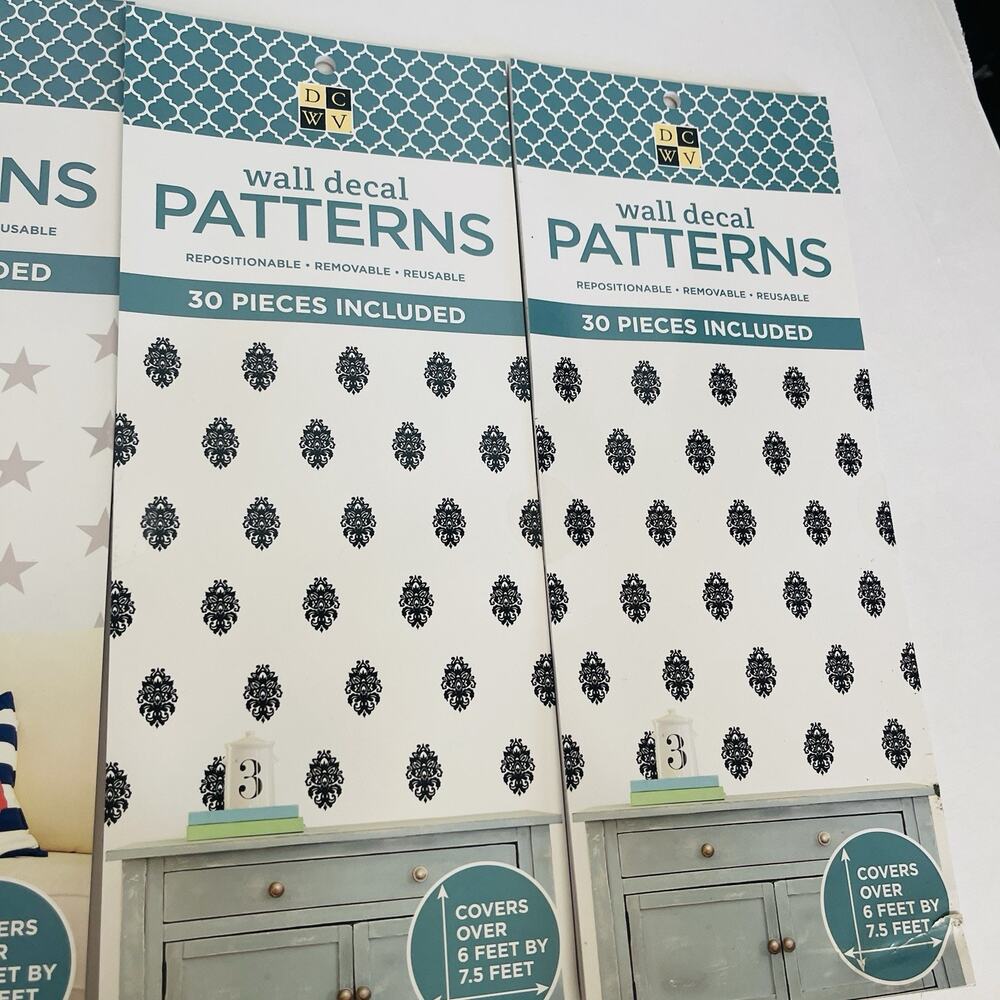 DCMV 2 Patterns Wall Decal, Reusable, 60pcs Each Pattern, 4 Sets Included - Picture 3 of 5